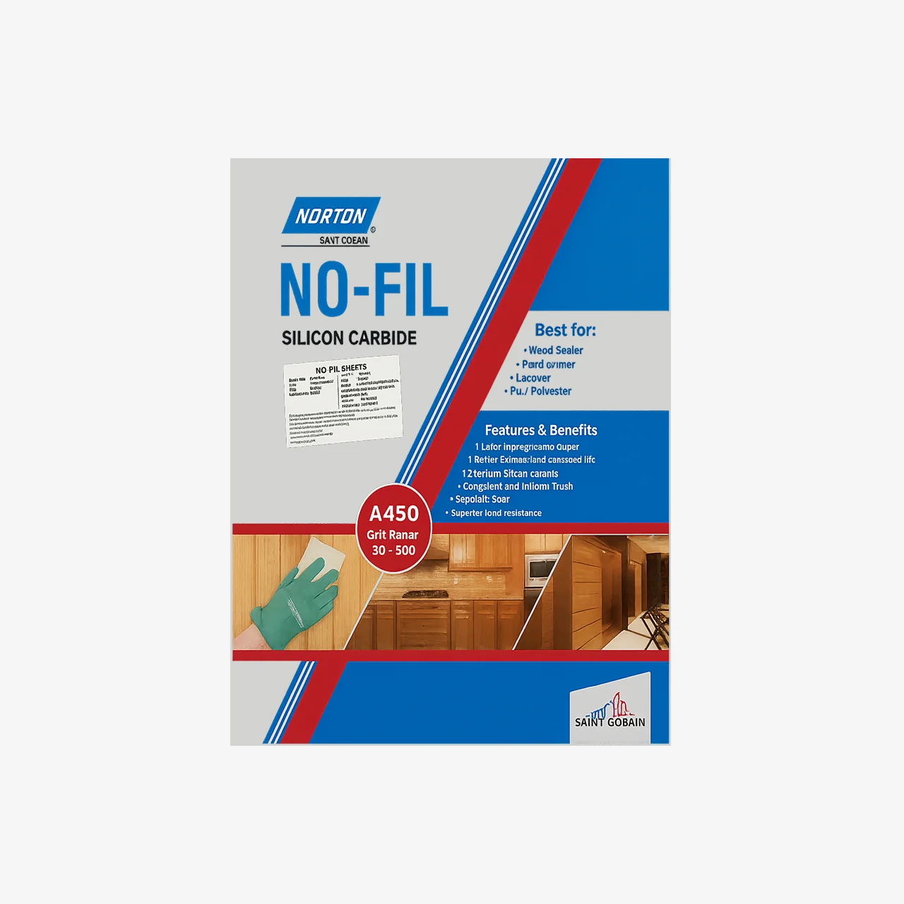 Norton No-Fil Silicon Carbide Abrasive "Bablu" White Paper - Anti-Clog Sandpaper - Image 2