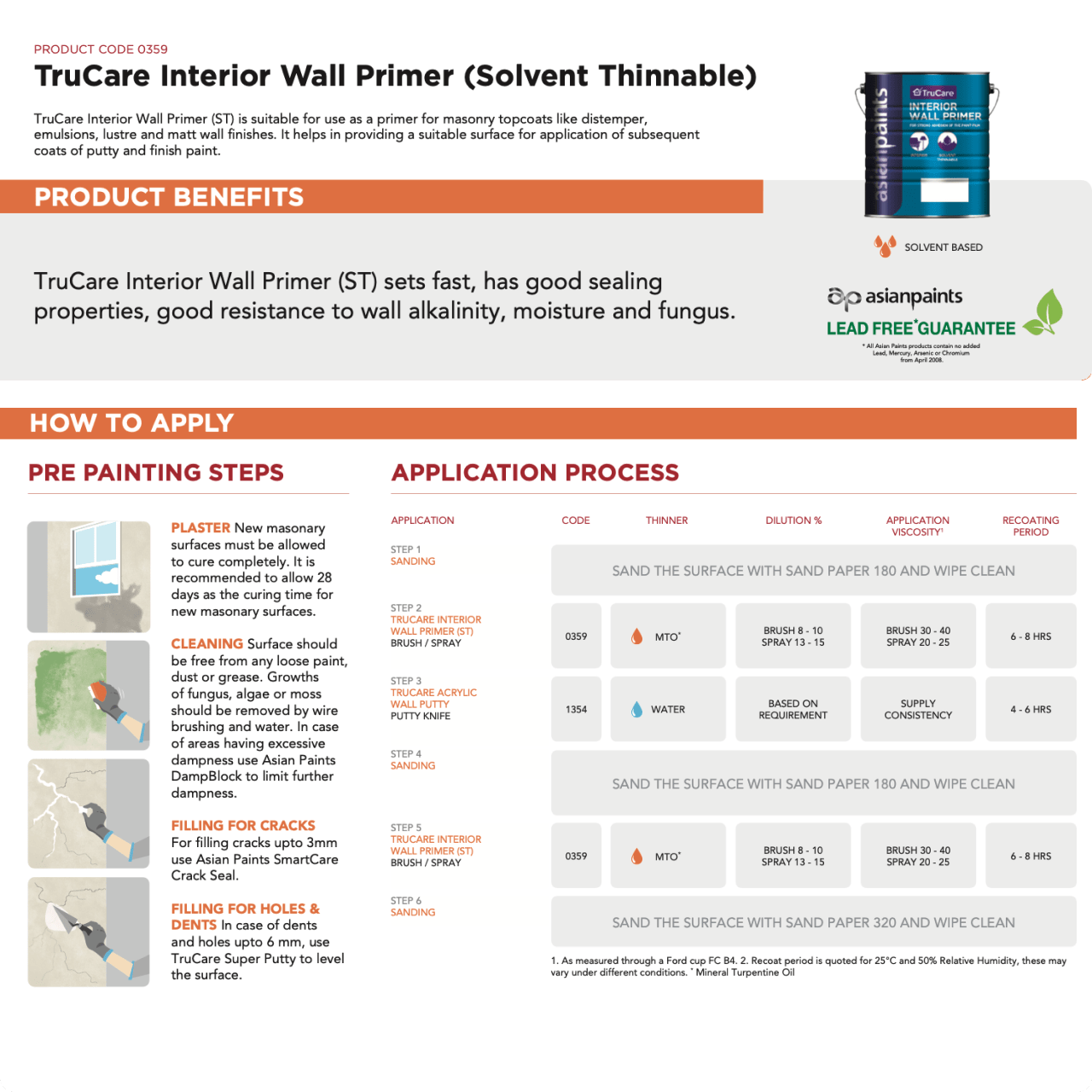 Asian Paints Trucare Interior Wall Primer Solvent Thinnable - Image 4