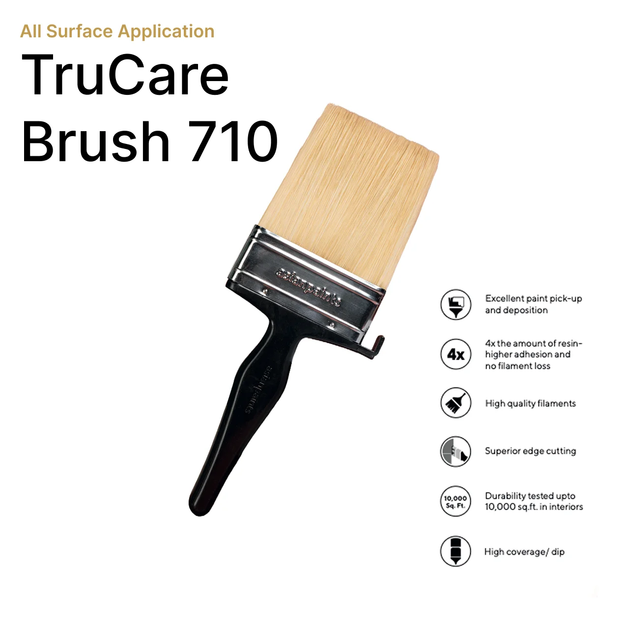Asian Paints Trucare All Surface Brush 710 (4 Inch) - Premium Finish - Image 3