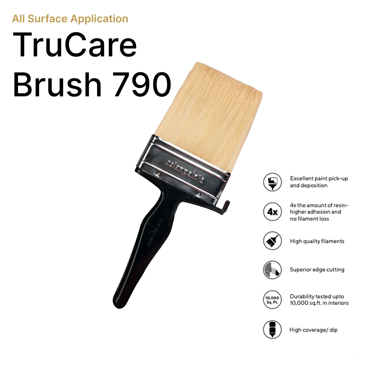 Asian Paints Trucare Brush 790 (5 Inch) - Large Economy Brush - Image 3