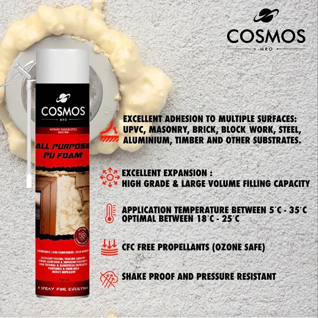 COSMOS MRO P.U. Foam Spray - Expanding Gap Filler & Insulator - Image 4