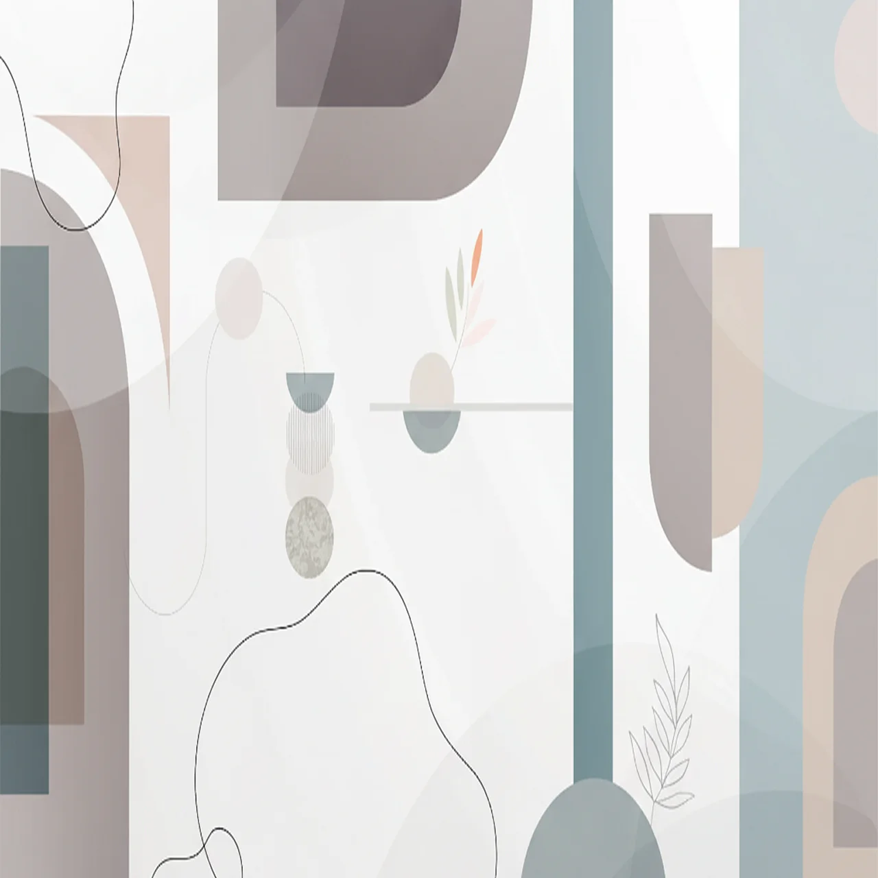 Abstract Aura Wallpaper - Minimalist Pastel Art for Modern Rooms - Image 4