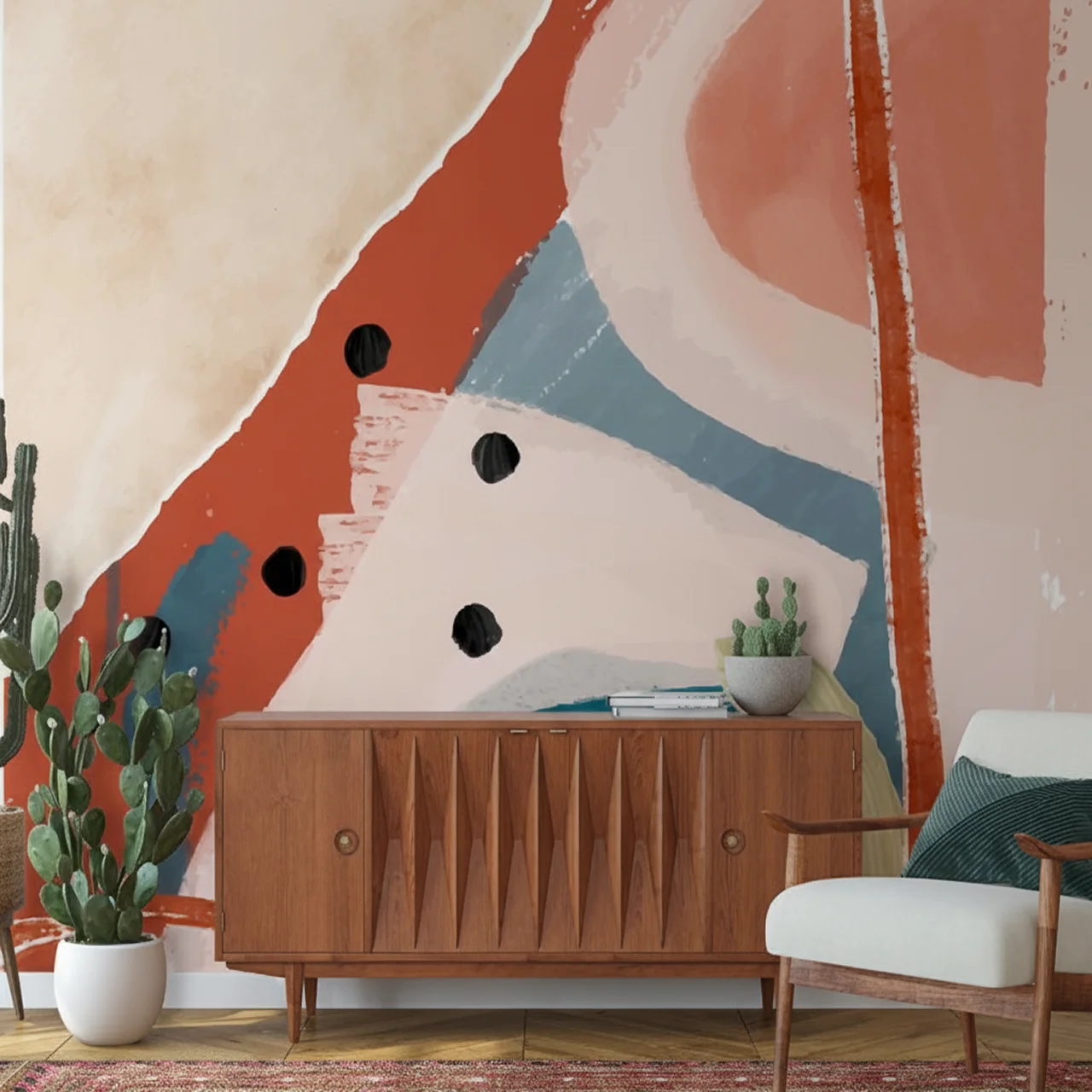 Chromatic Creative Abstract Figures Wallpaper - Modern Art Wall Decor