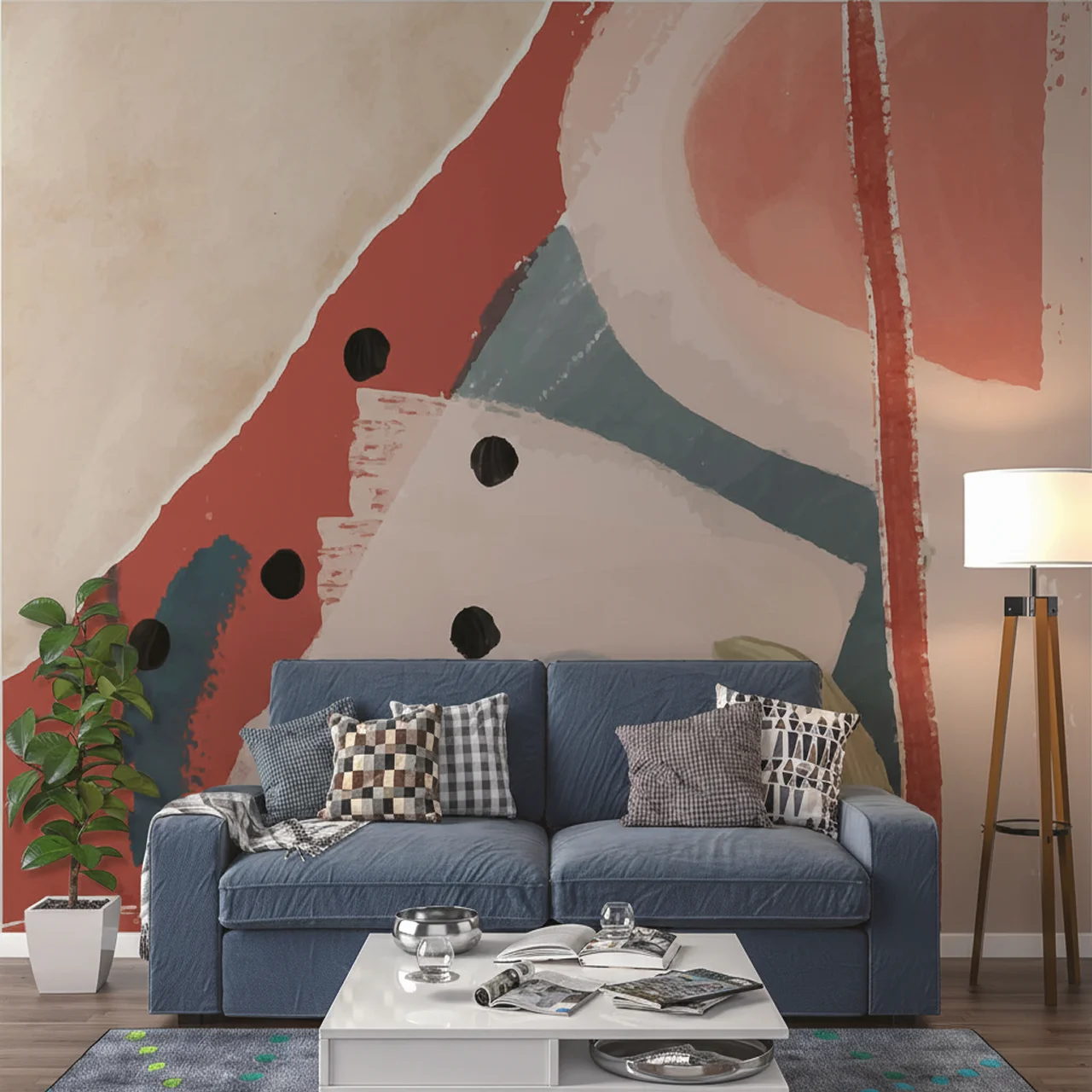 Chromatic Creative Abstract Figures Wallpaper - Modern Art Wall Decor - Image 3