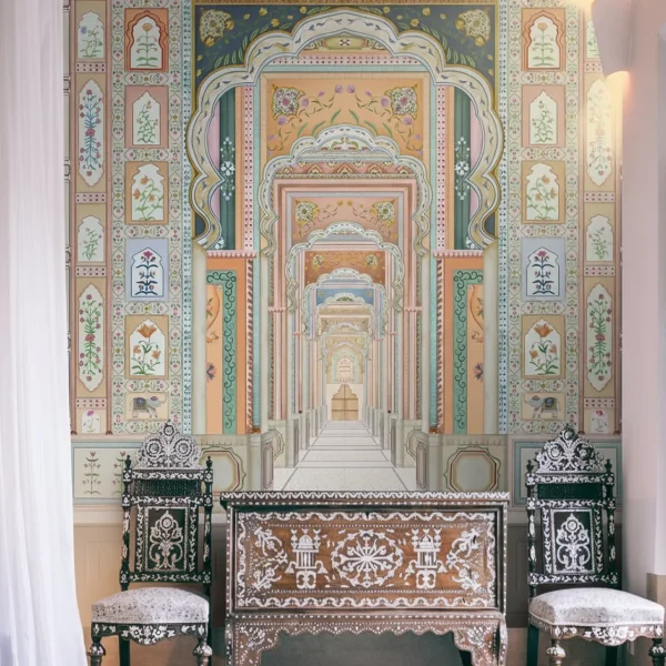 Dilli Darbar Wallpaper - Suneherii Collection (Multicolor Heritage Art)