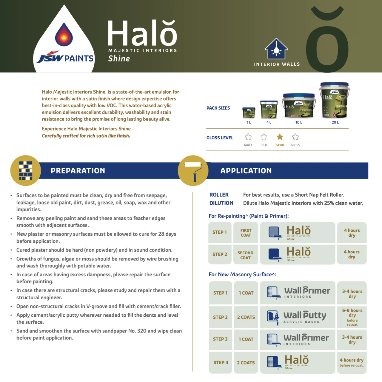 JSW Halo Majestic Interiors Shine - Luxury Sheen Emulsion - Image 3