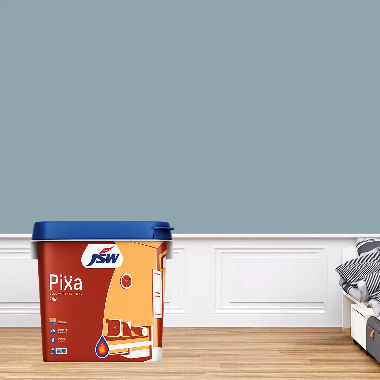 JSW Pixa Silk Interior Paint- Bright Sheen Emulsion - Image 2