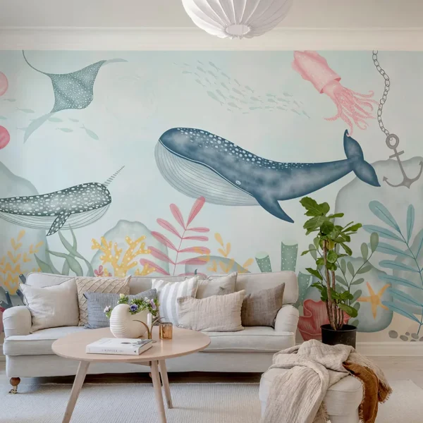 Mystical Depths Wall Mural for Kids Room - Underwater Ocean Theme