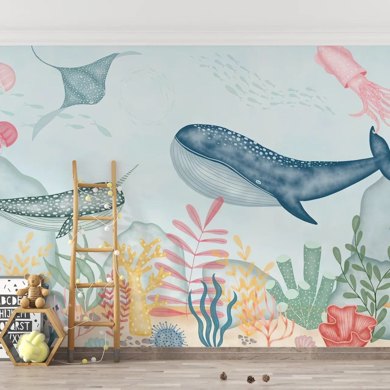 Mystical Depths Wall Mural for Kids Room - Underwater Ocean Theme - Image 4