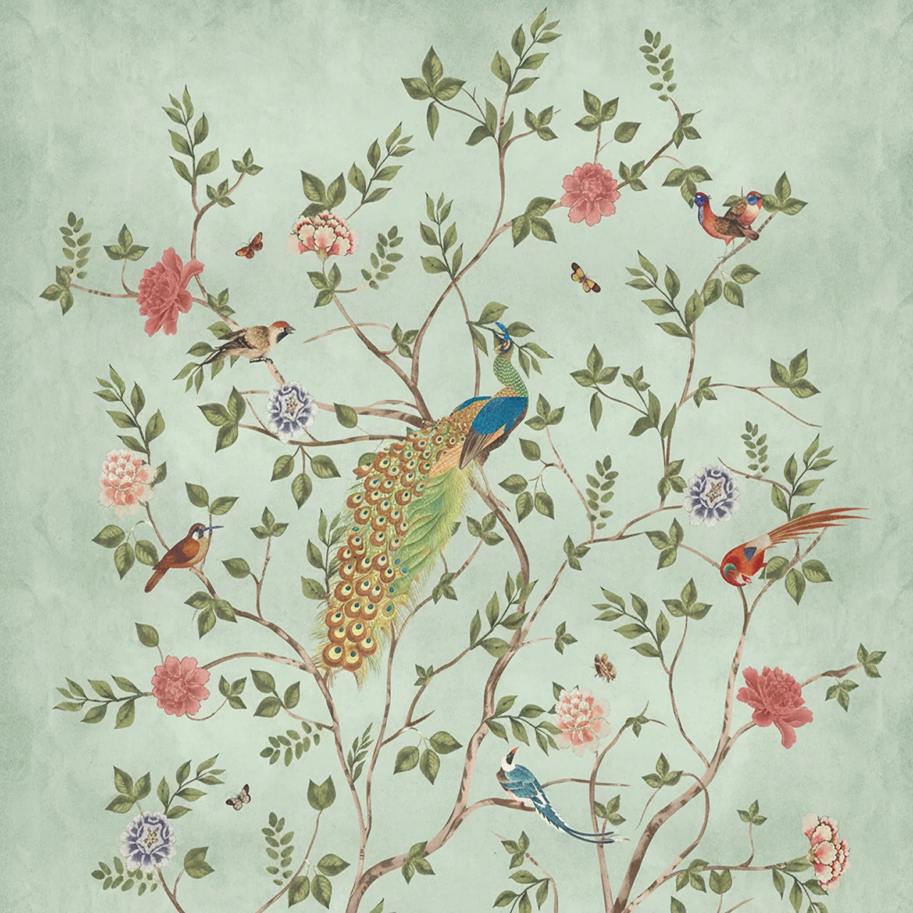 Pakhi Chinoiserie Design Customised Wallpaper for Rooms - Sage Mint - Image 4