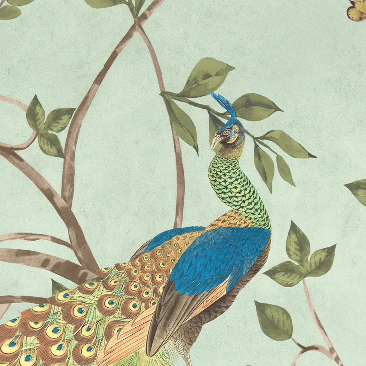 Pakhi Chinoiserie Design Customised Wallpaper for Rooms - Sage Mint - Image 3