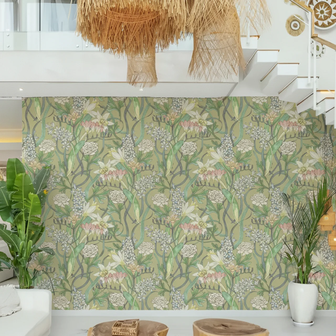 Solstice Mist Stone Wallpaper for Rooms - Serene Textured Design