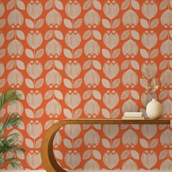 Sunlit Floral Geometry Pattern Wallpaper - Modern Nature Decor