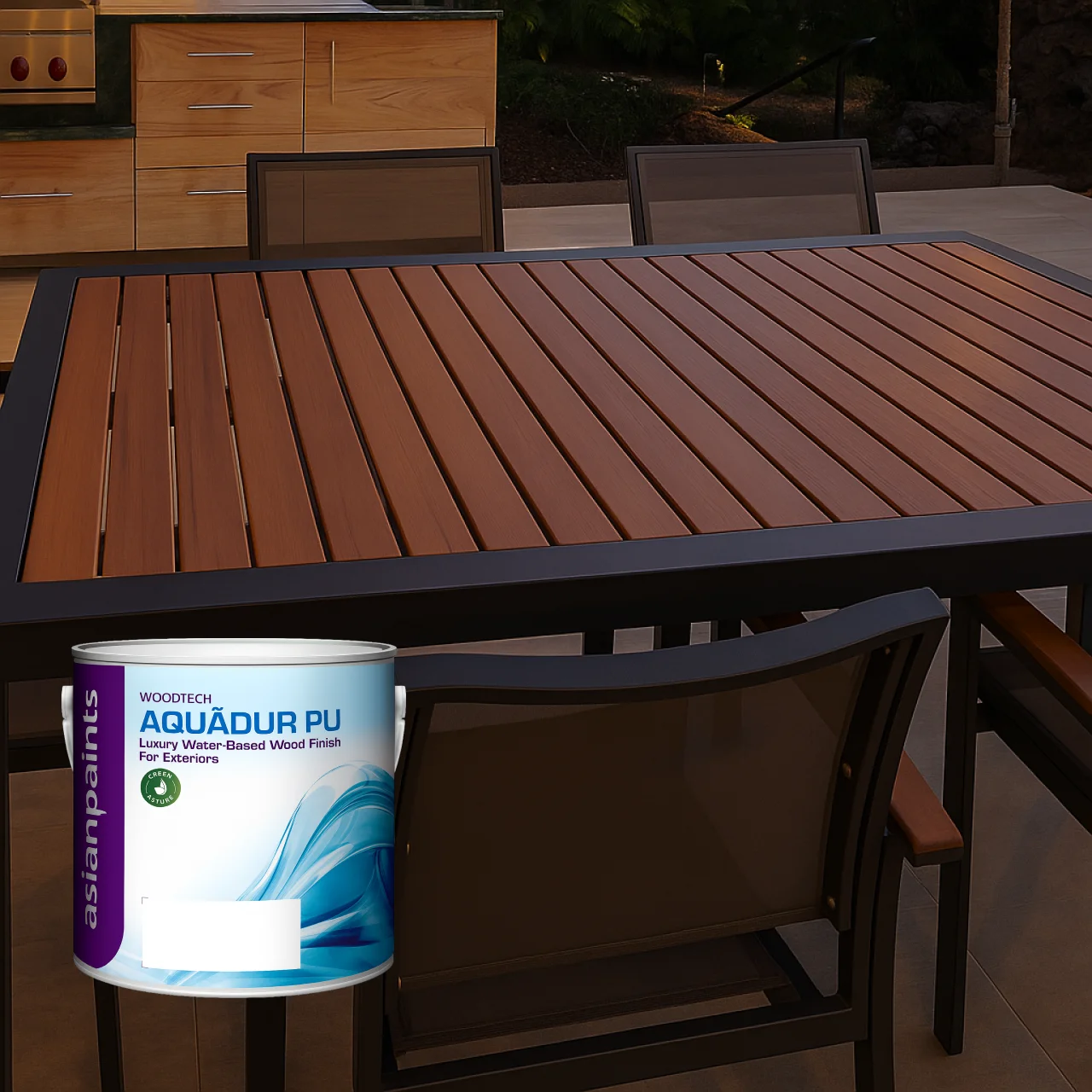 Asian Paints Aquadur PU Exterior - Water Based Wood Finish - Image 2