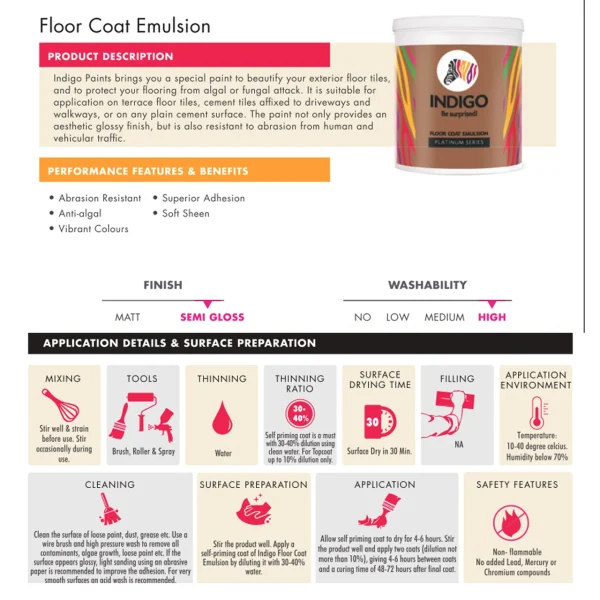 Indigo Floor Coat Emulsion - Platinum Series - Image 3