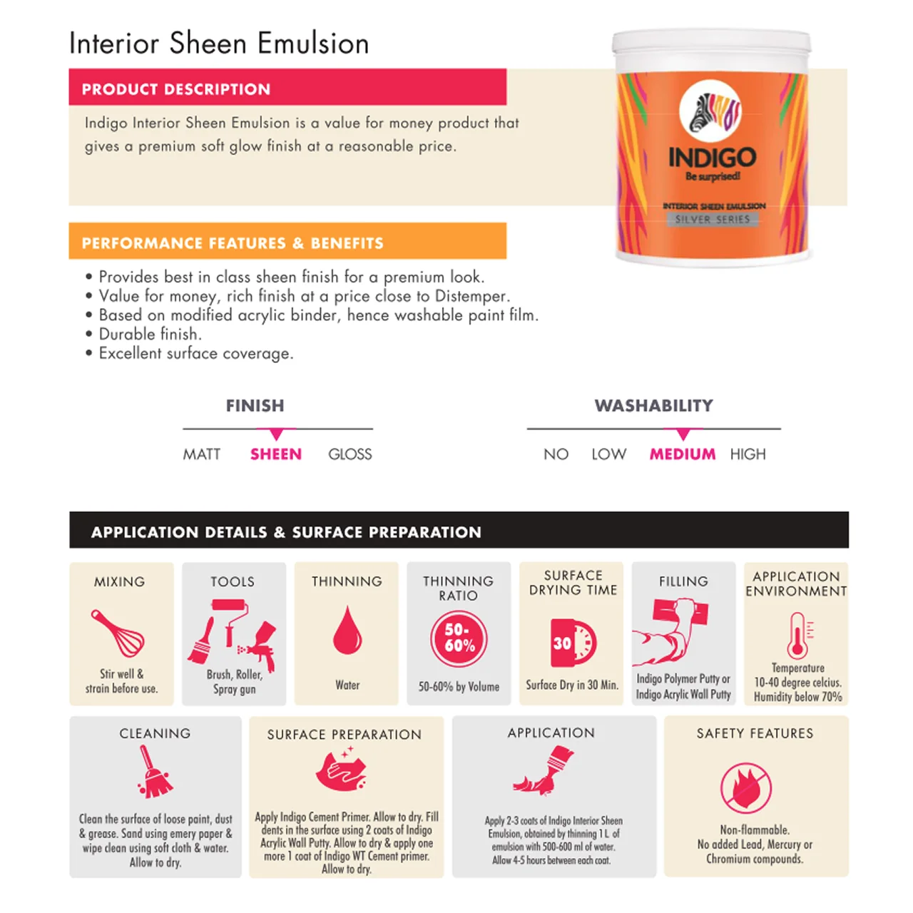 Indigo Interior Sheen Emulsion - Silver Series - Image 3