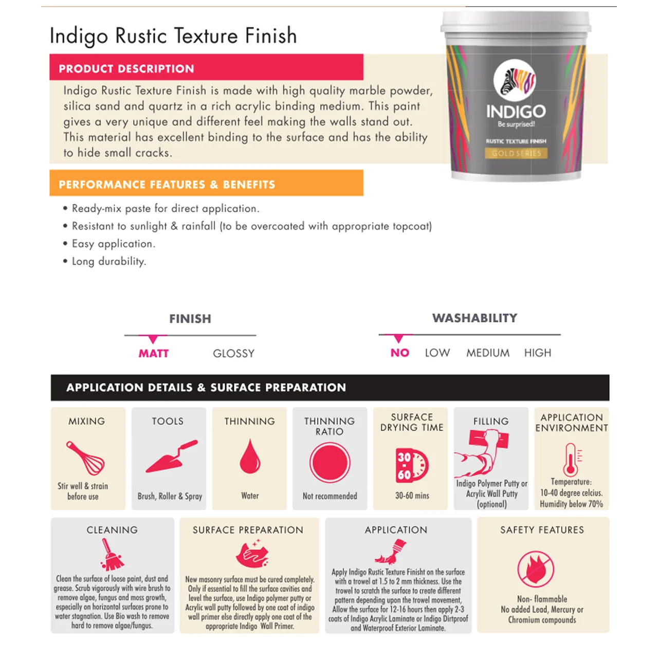 Indigo Rustic Texture Finish - Gold Series (Premium Wall Texture) - Image 2