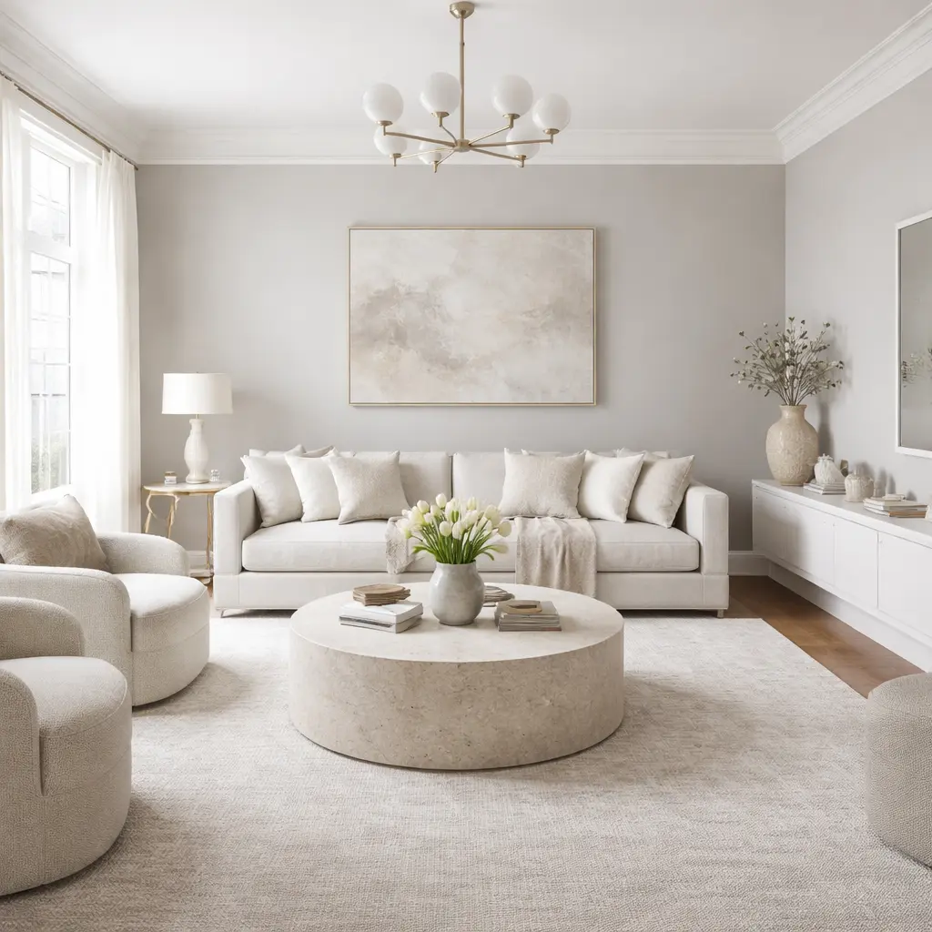 Light Grey & White/Cream Living Room Colour Combinations