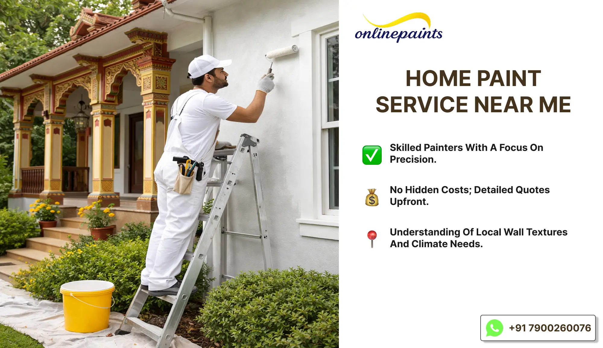  worker doing paint job Home Paint service near me