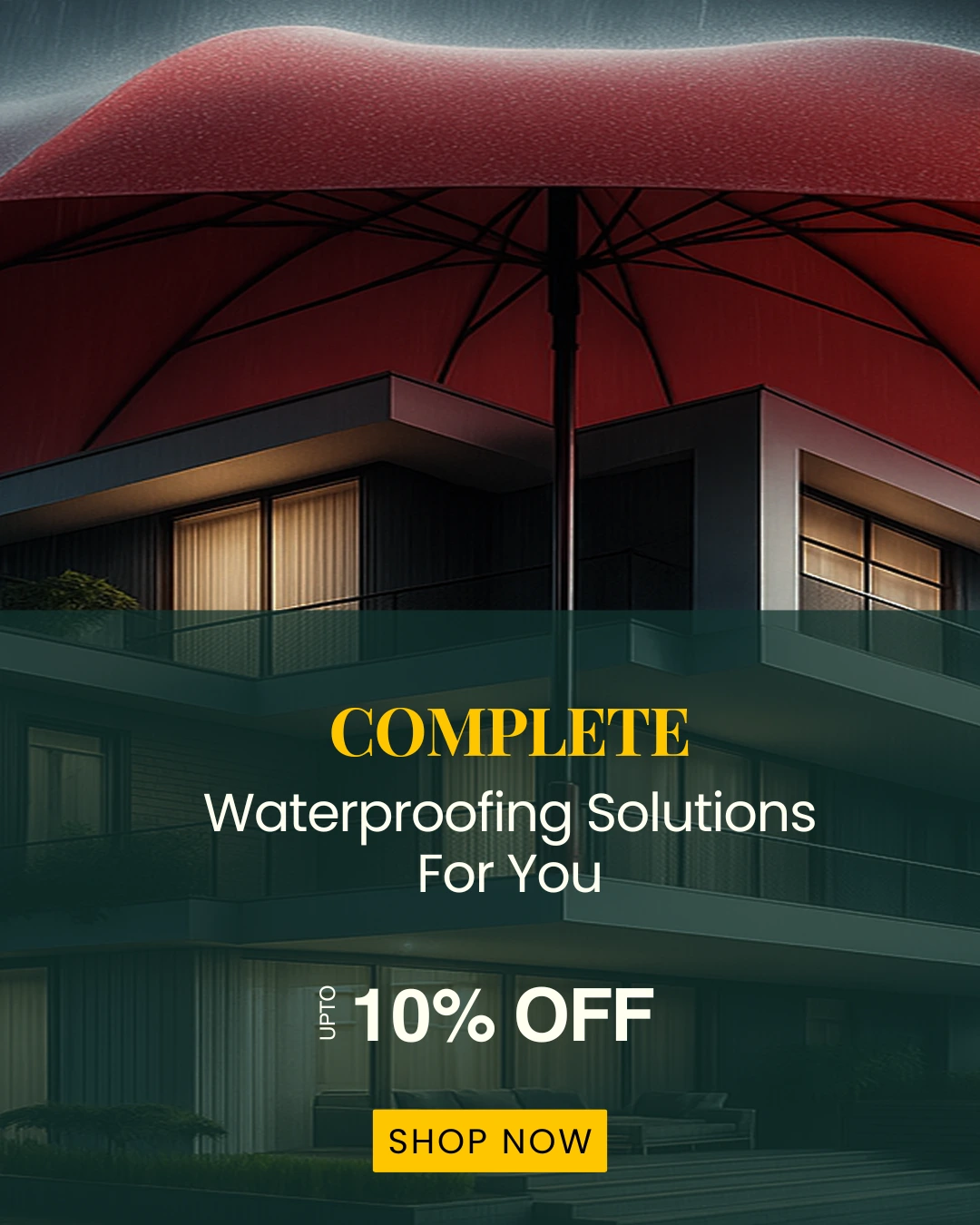 Waterproofing Solution Banner For 10% Offer