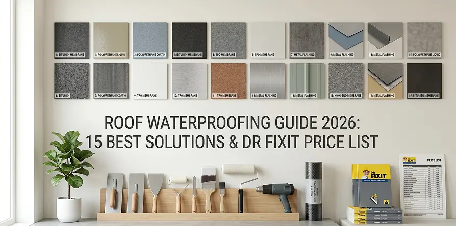 Roof Waterproofing Guide 2026: 15 Best Solutions & Dr Fixit Price List